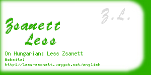 zsanett less business card